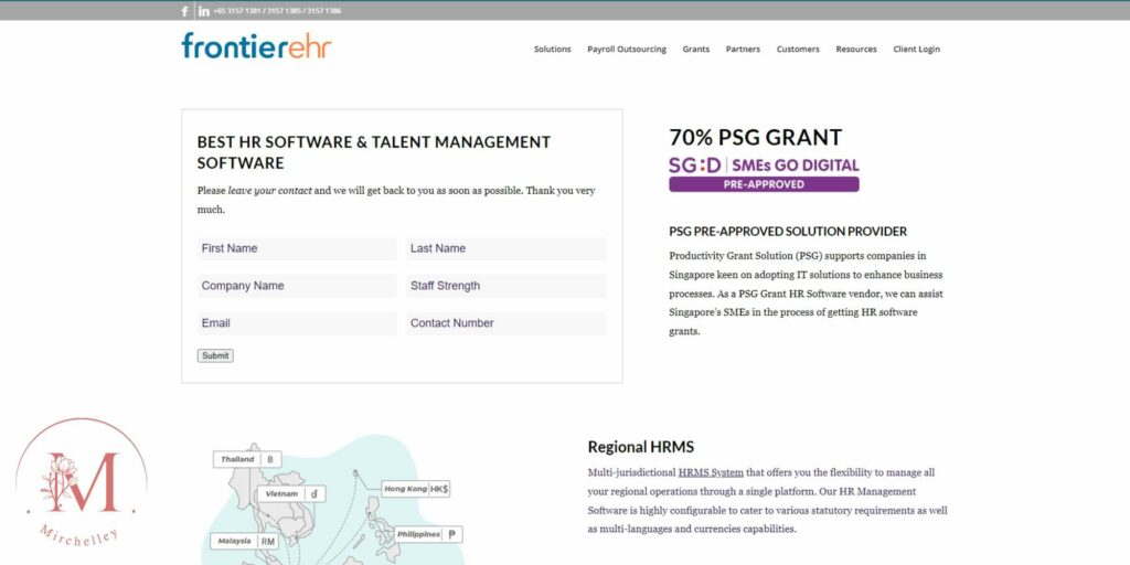 Frontier e-HR's Homepage
