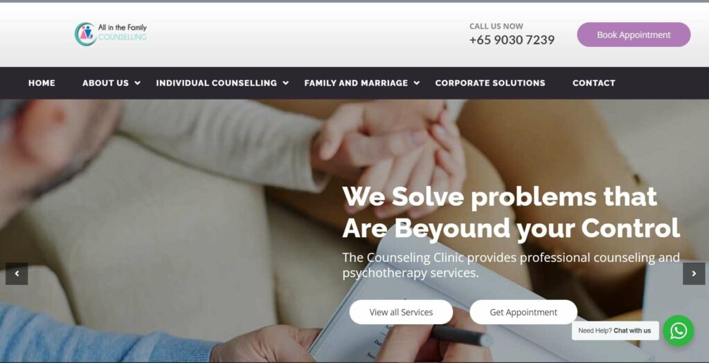 All in the Family Counselling Centre Homepage