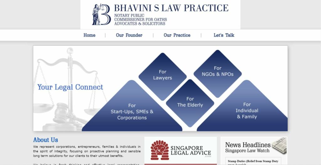 Bhavini S Law Practice Homepage