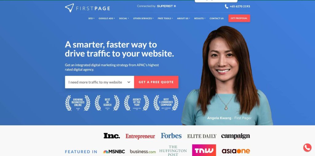 First Page Digital Singapore Homepage