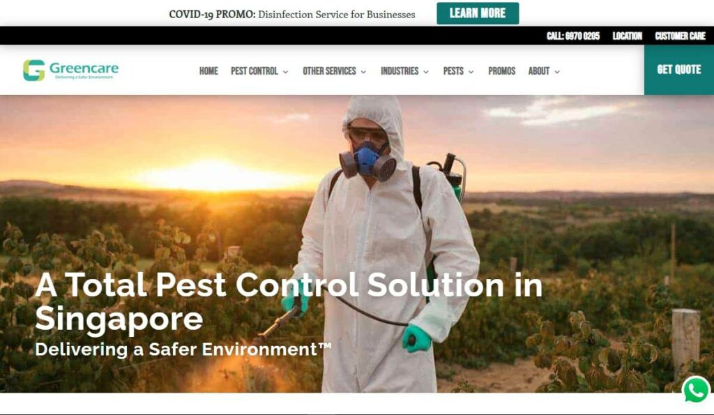 Greencare Pest Control & Cleaning Homepage