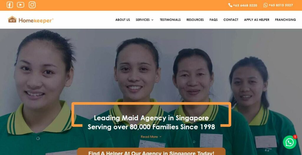 Homekeeper Maid Agency Homepage