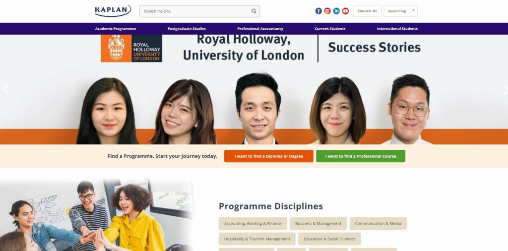 Kaplan Singapore Homepage