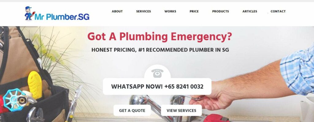 Mr. Plumber Singapore Homepage