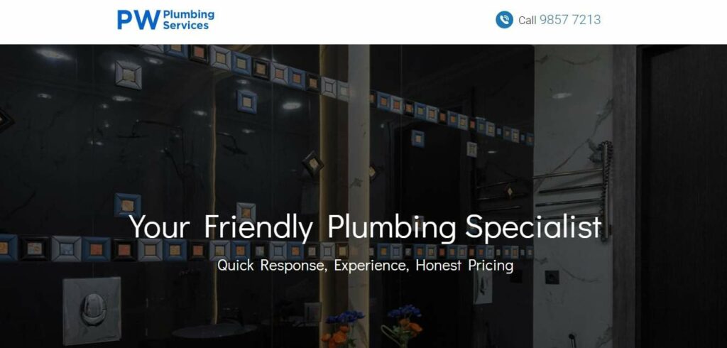 PW Plumbing Services Homepage