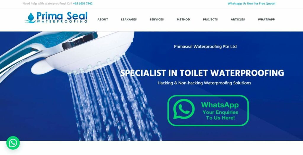 Prima Seal Waterproofing Singapore Homepage