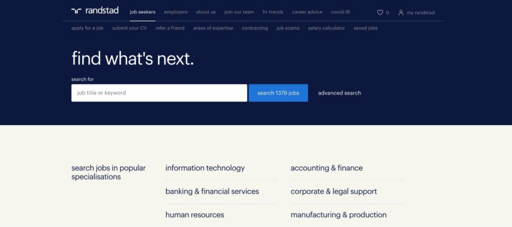 Randstad Homepage