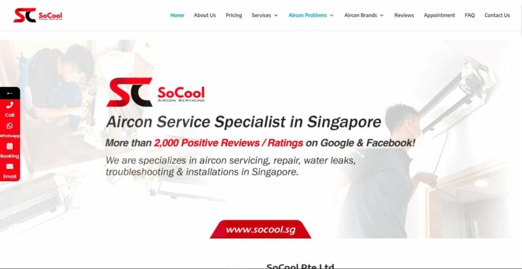 SoCool Pte Ltd - Aircon Servicing Singapore Homepage