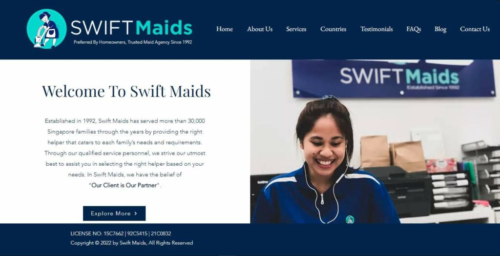 Swift Maids Agency Homepage