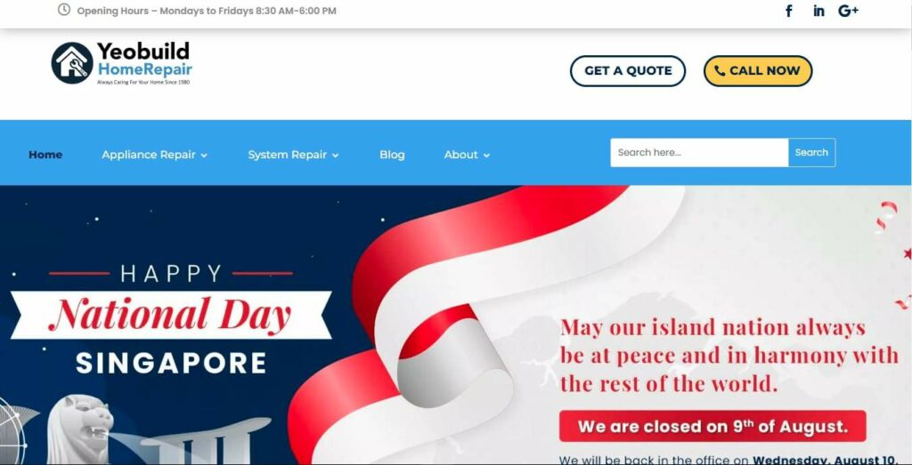 Yeobuild HomeRepair Homepage