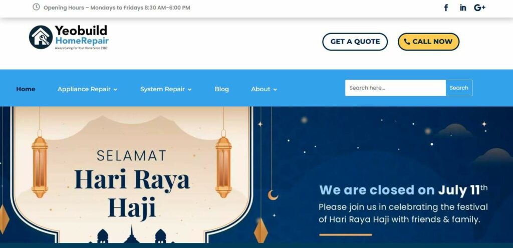 Yeobuild HomeRepair Homepage