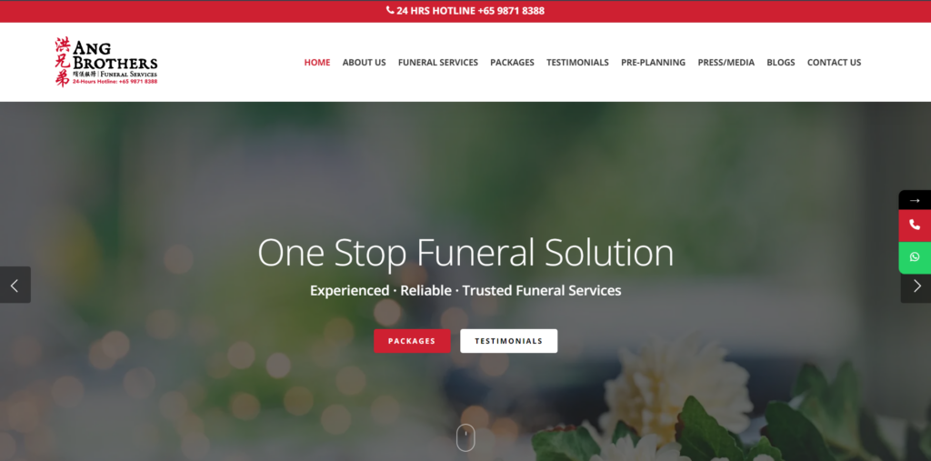 Ang Brothers Funeral Services homepage