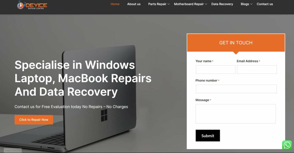 iDevice Repair Centre Homepage
