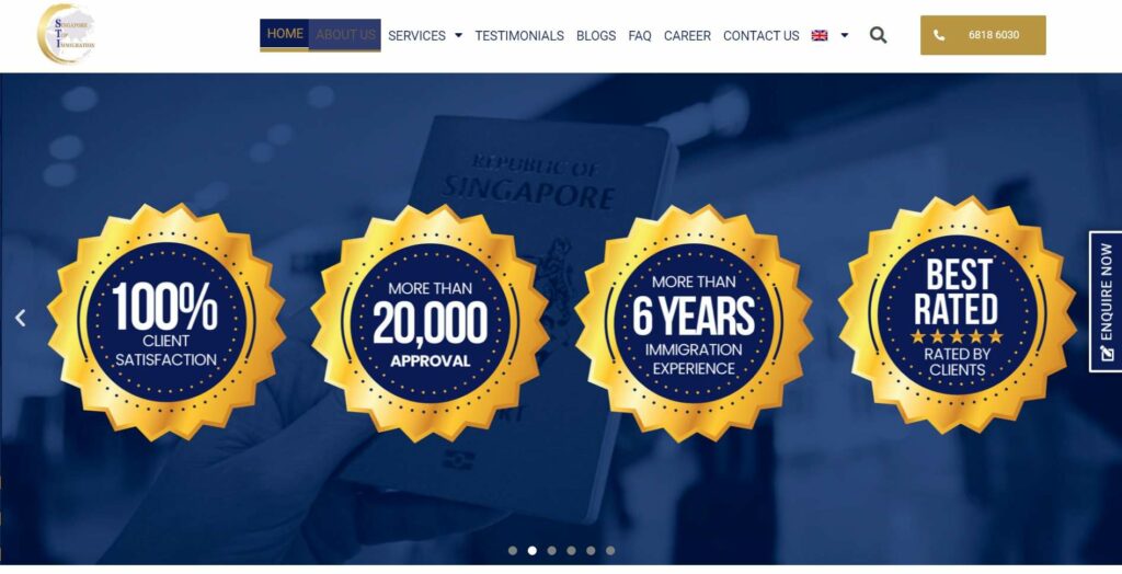 Singapore Top Immigration Homepage