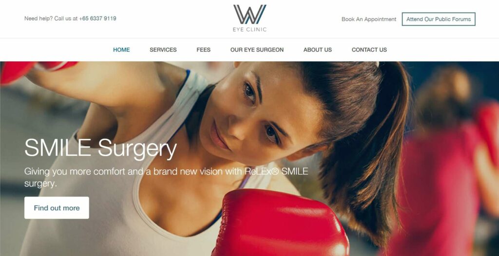 W Eye Clinic Homepage