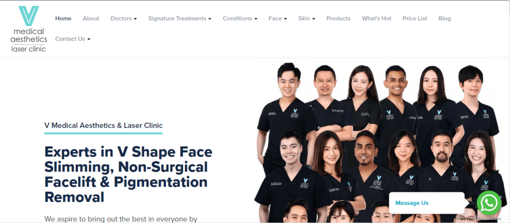 V Medical Aesthetics & Laser Clinic Homepage