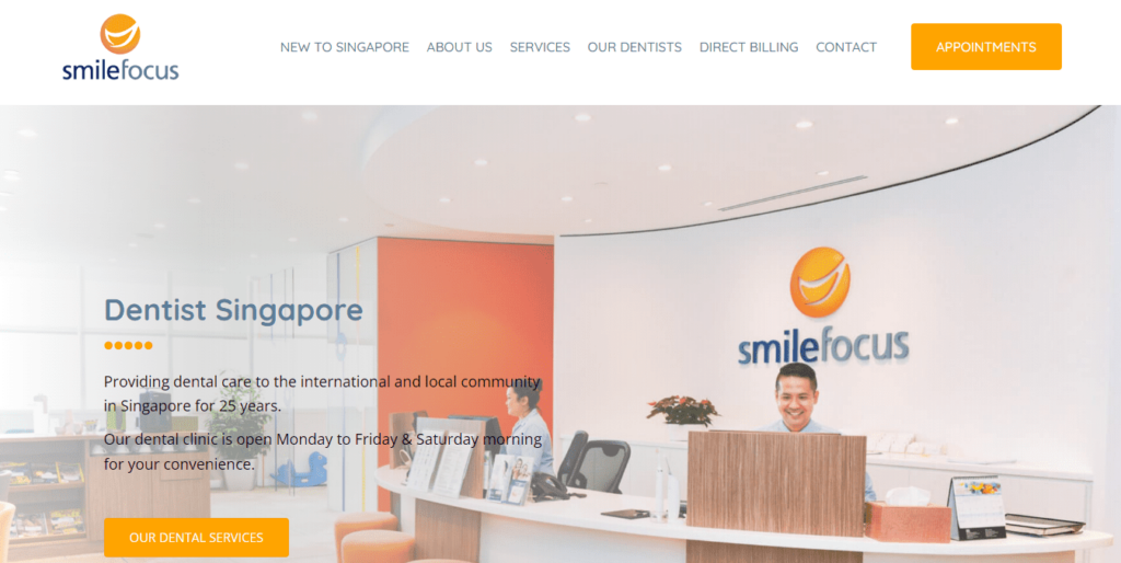 Smilefocus Dental Clinic Homepage
