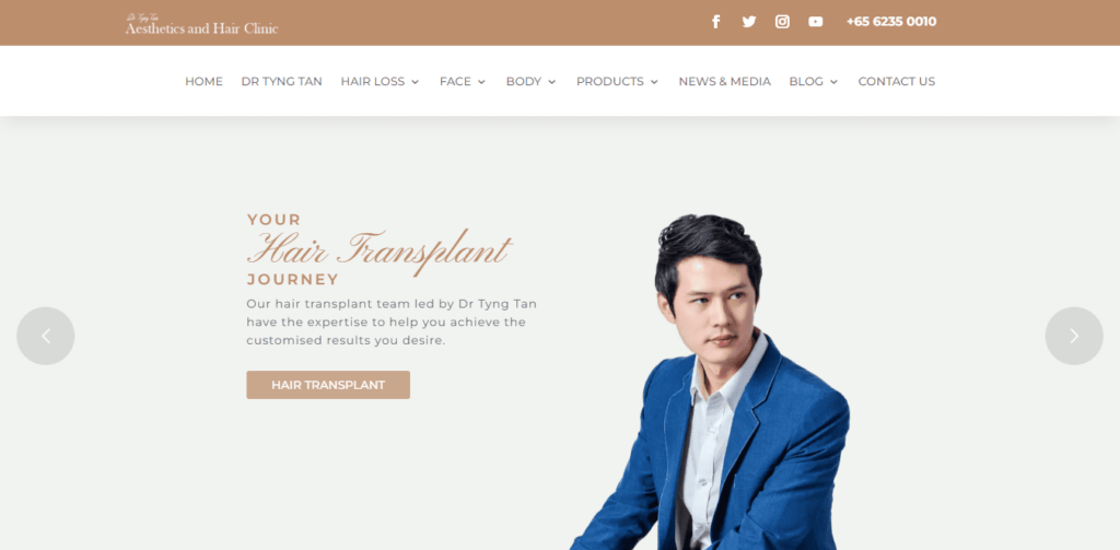 Dr. Tyng Tan Aesthetics and Hair Clinic Homepage