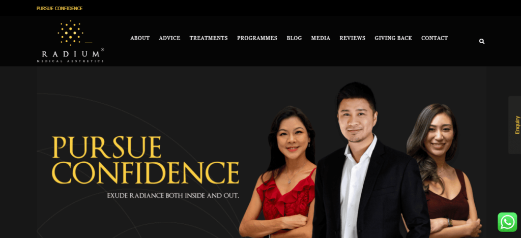Radium Medical Aesthetic Homepage