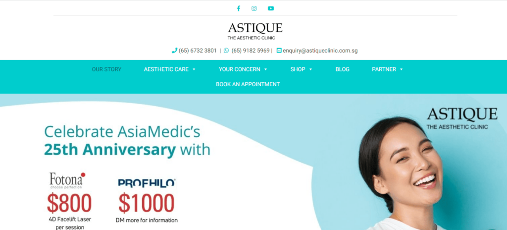 Astique Medical Clinic Homepage