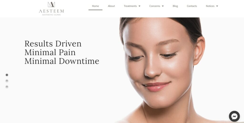 Aesteem Aesthetic Clinic' Homepage