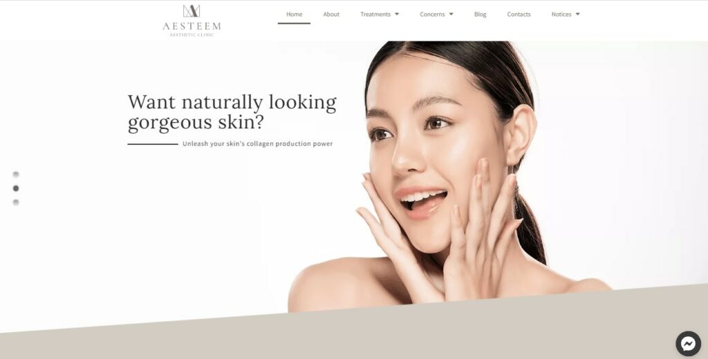 Aesteem Aesthetic Clinic' Homepage