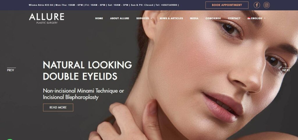 Allure Plastic Surgery' Homepage