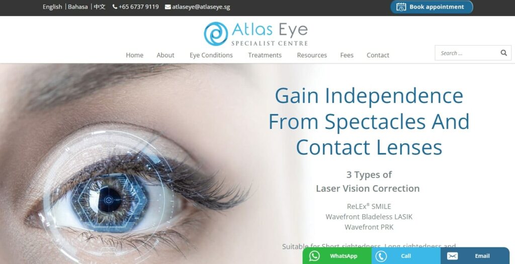 Atlas Eye Specialist Center' Homepage