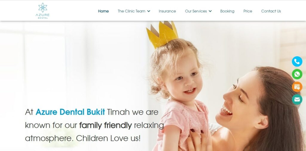 Azure Dental' Homepage