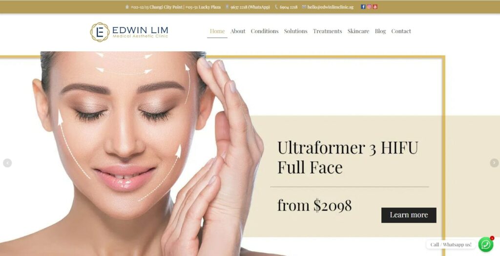 Edwin Lim Medical Aesthetic Clinic' Homepage