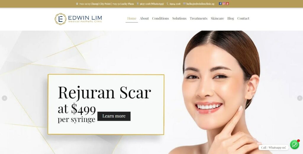 Edwin Lim Medical Aesthetic Clinic' Homepage