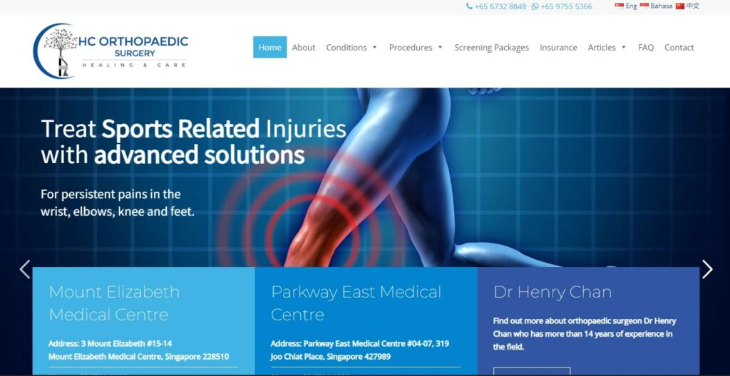 HC Orthopedic Surgery' Homepage