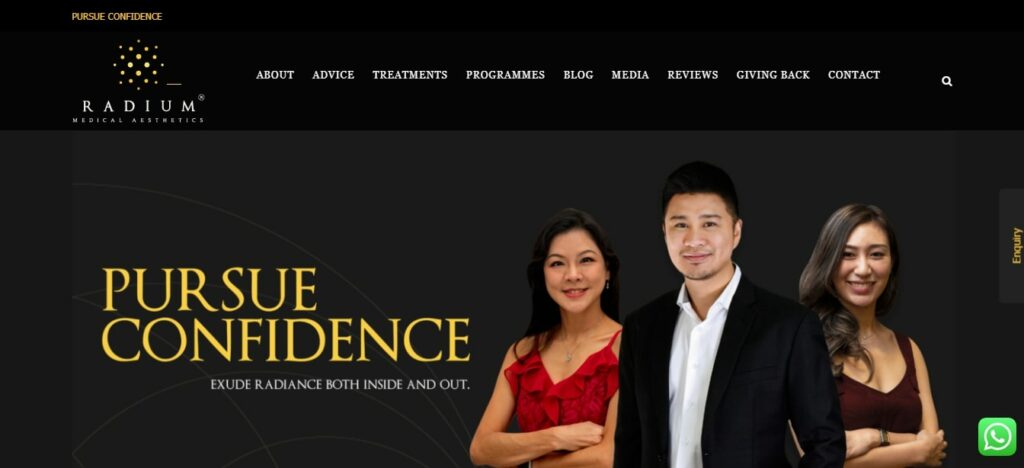Radium Medical Aesthetic' Homepage