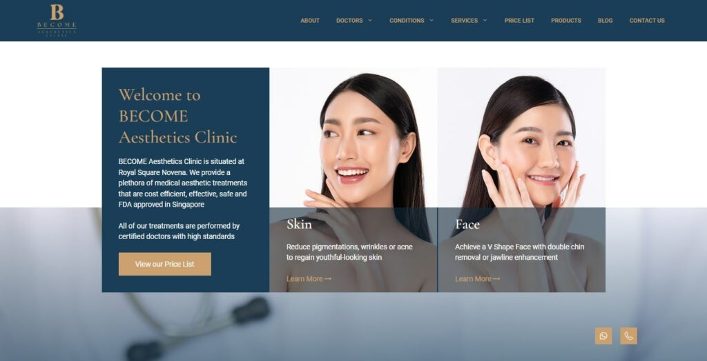 Become Aesthetics Clinic Homepage