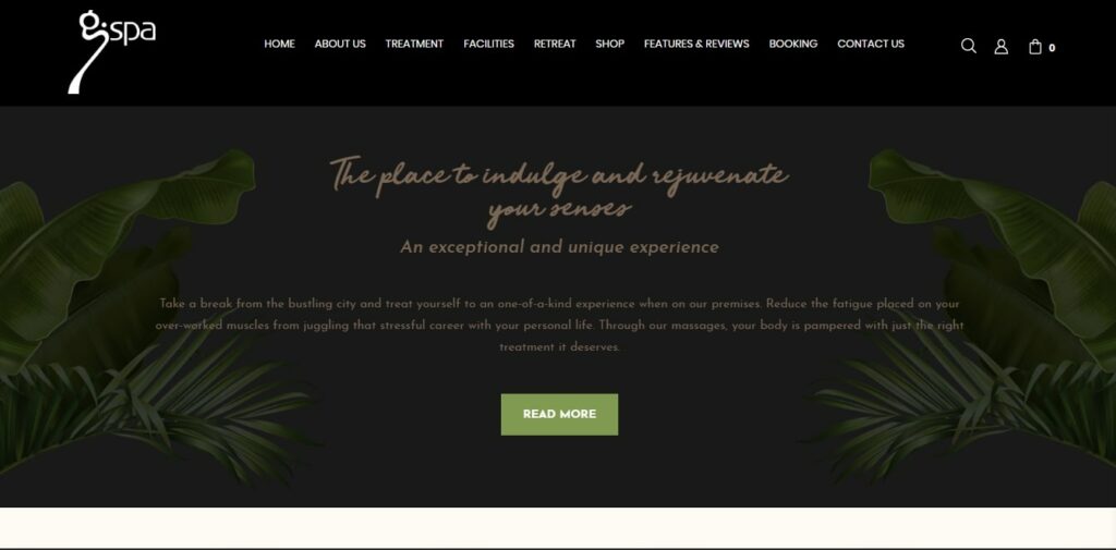 G.spa Singapore Homepage