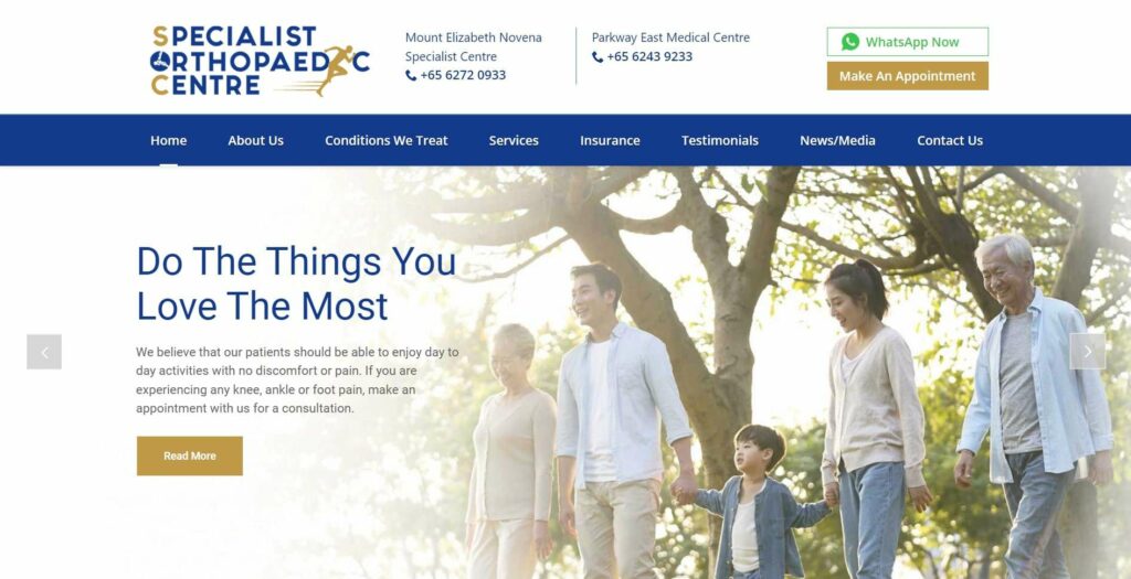 Specialist Orthopaedic Centre Homepage