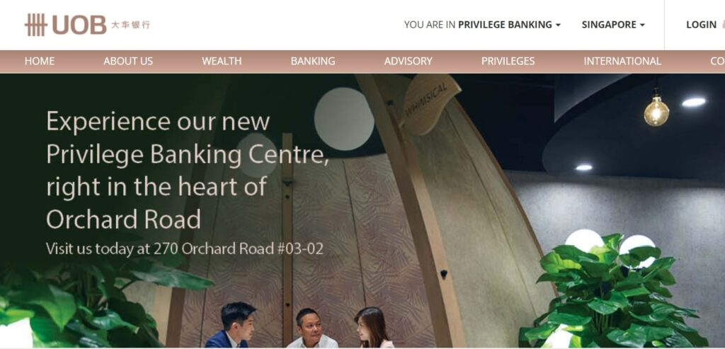 United Overseas Bank Privilege Banking Centre Homepage