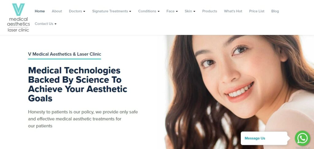 V Medical Aesthetics & Laser Clinic Homepage