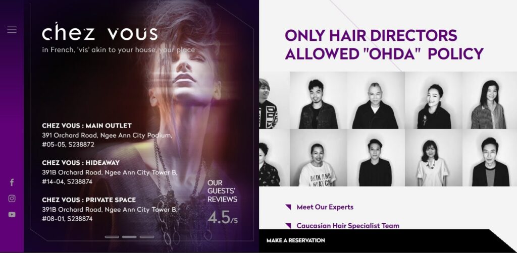 Chez Vous HideAway Hair Salon's Homepage