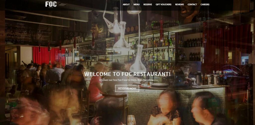 Foc Restaurant's Homepage