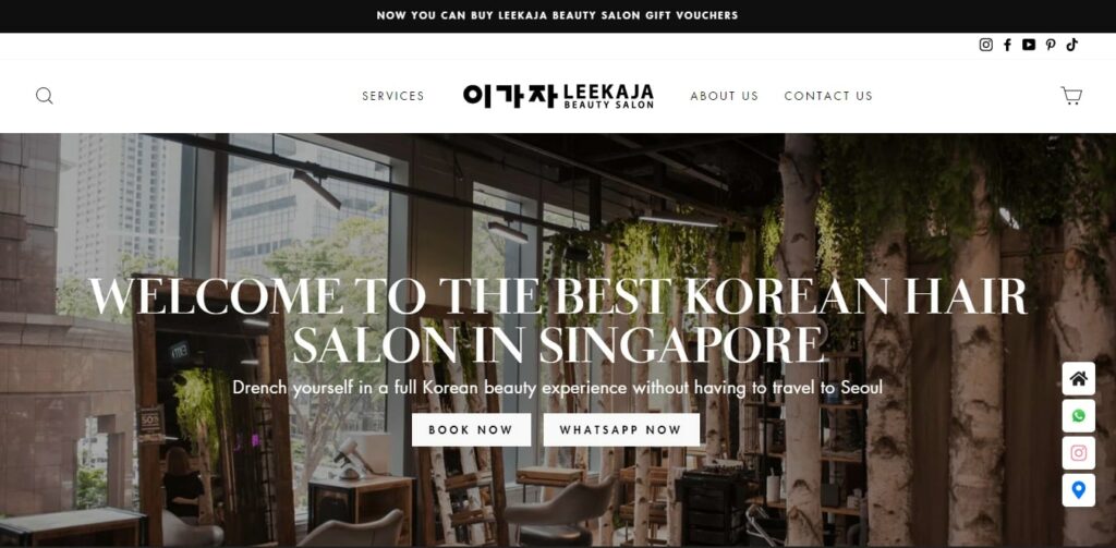 Leekaja Beauty Salon's Homepage