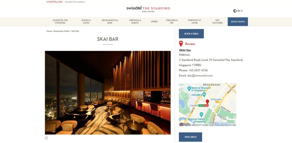SKAI at Hotel Swissôtel's Homepage