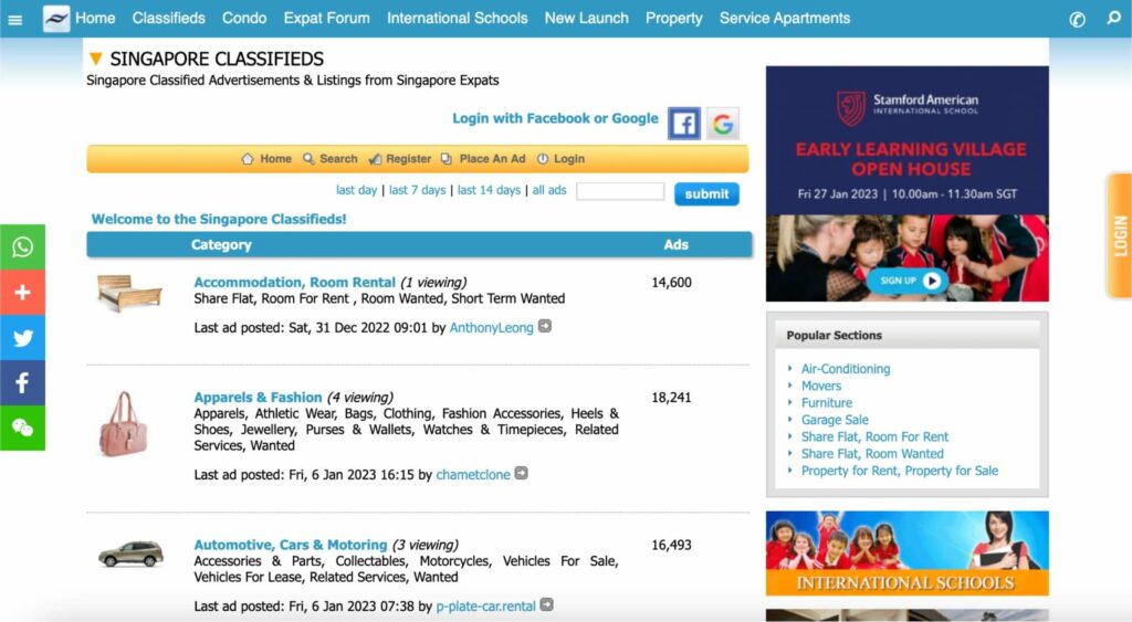 Singapore Expats Classified