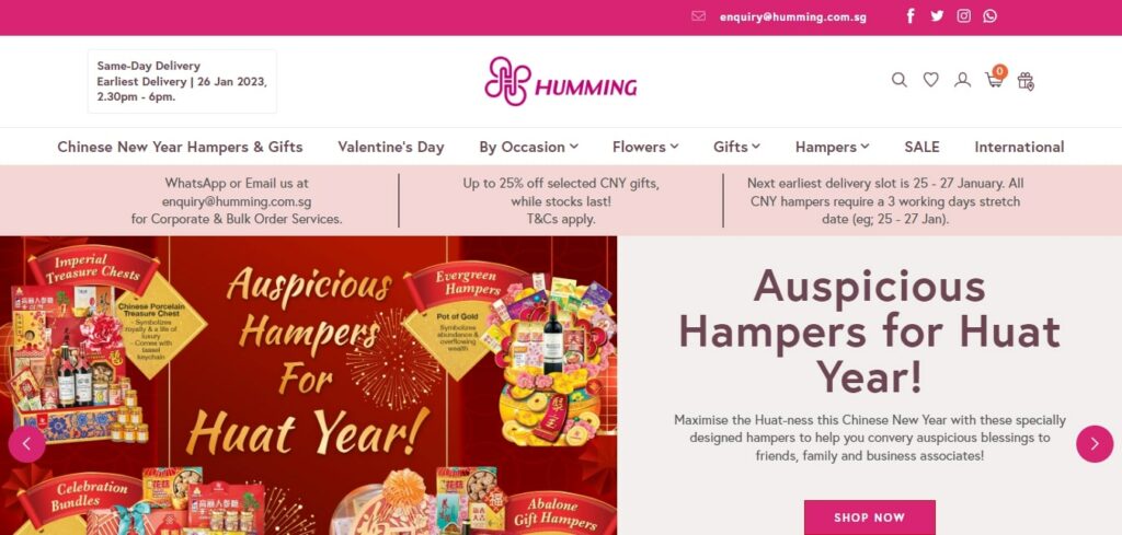 Humming Flowers & Gifts's Homepage