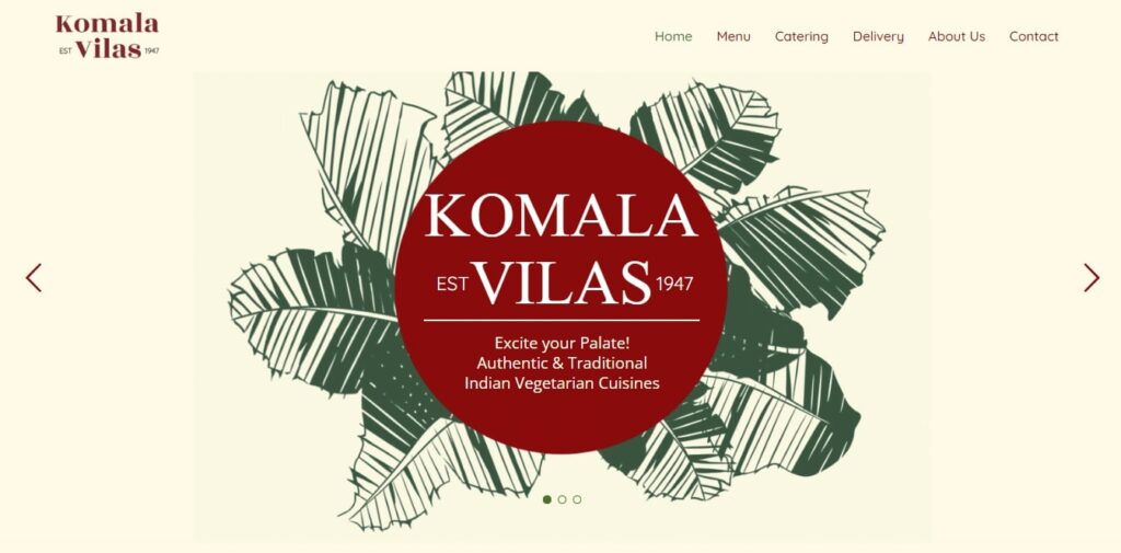 Komala Vilas Restaurant's Homepage