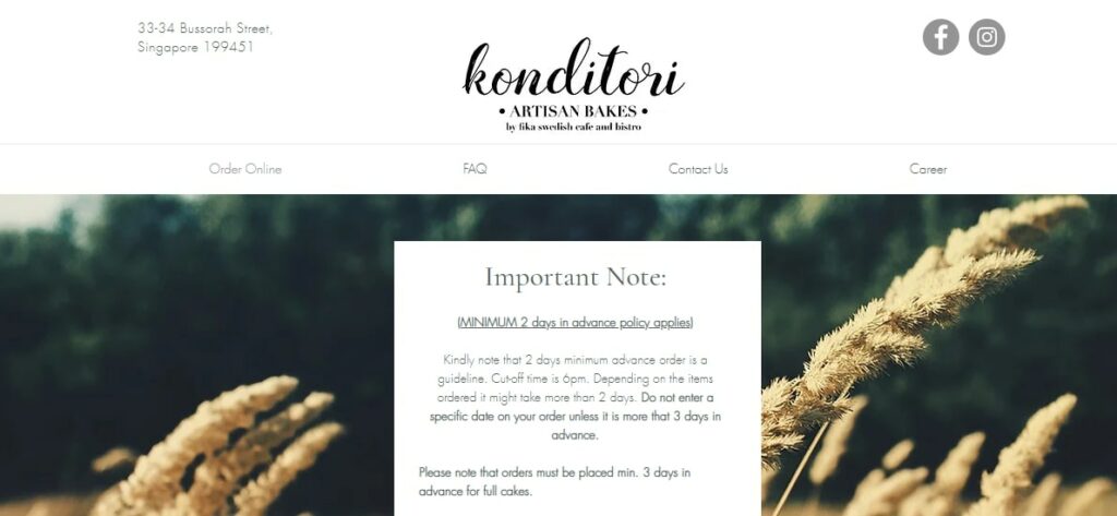 Konditori Artisan Bakes's Homepage
