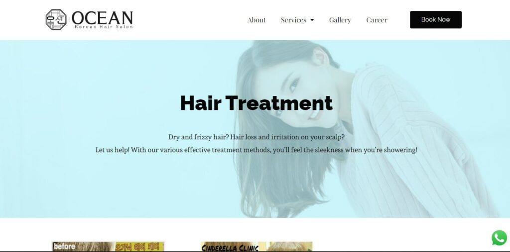 Ocean Korean Hair Salon's Homepage