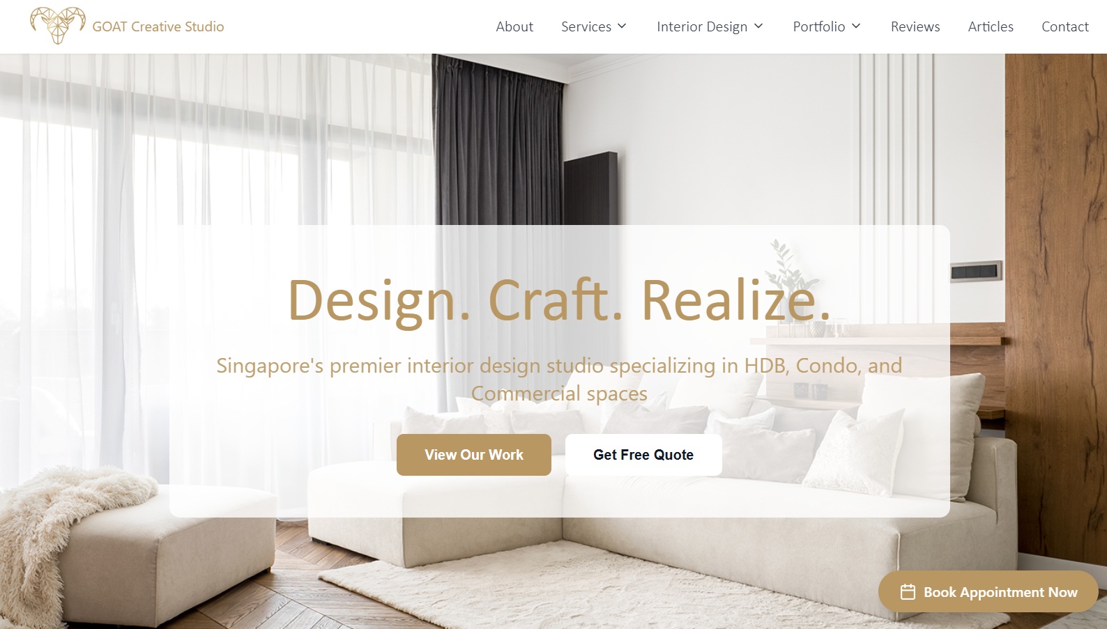 goat creative studio homepage