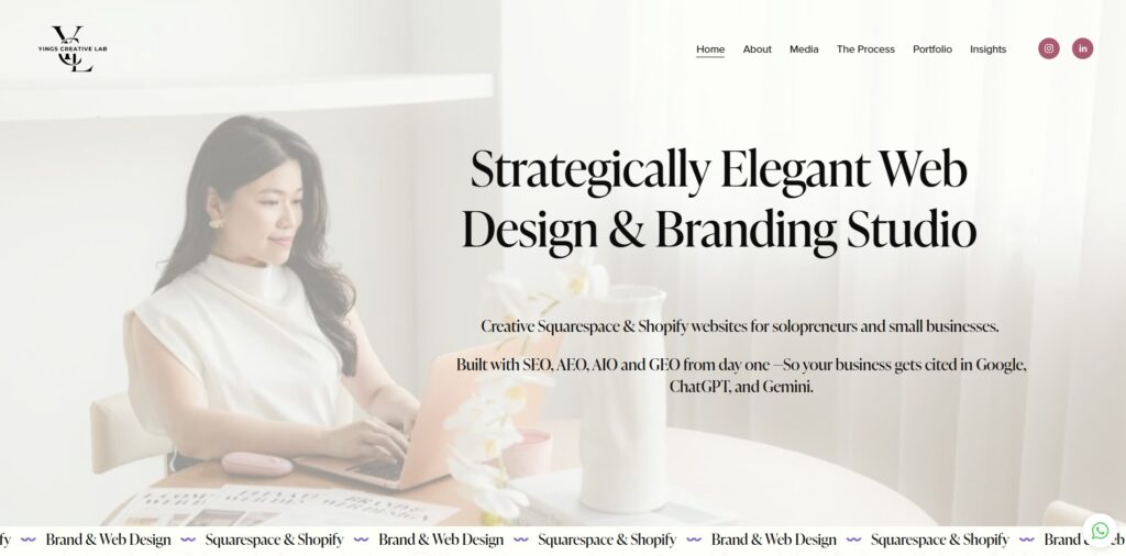 yings creative lab homepage